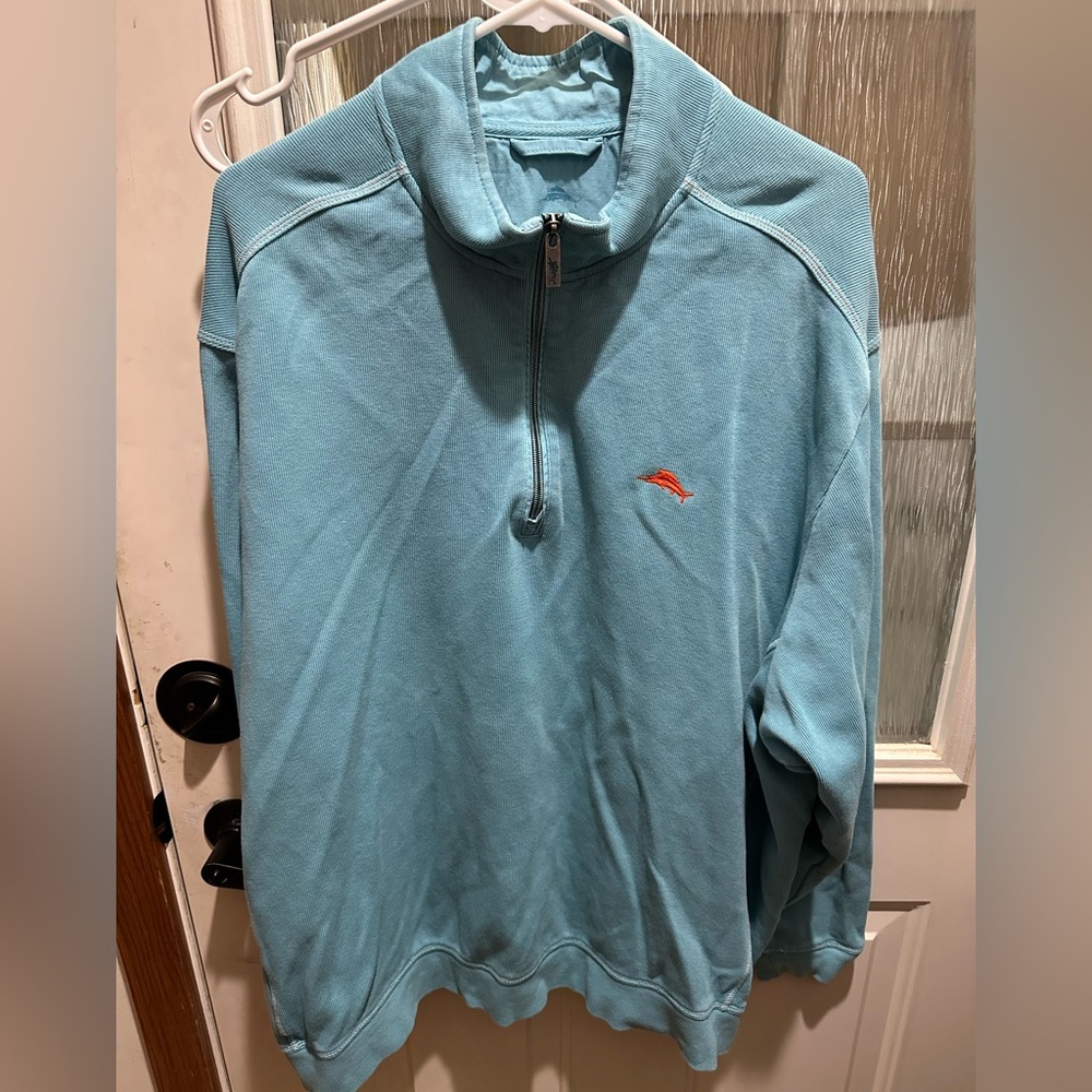 Tommy Bahama light blue quarter zip pullover size 2XB